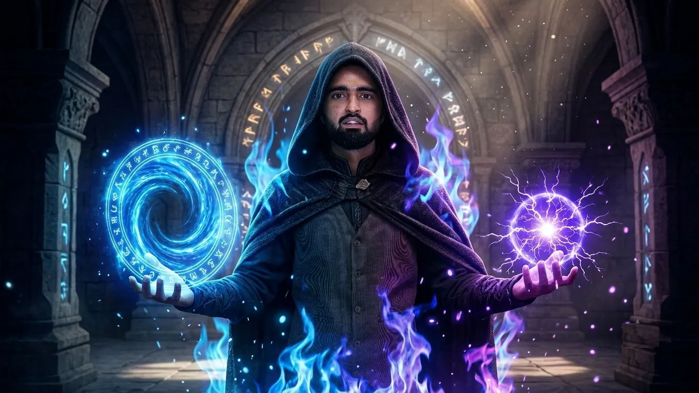 Young Mage with Dual Energy Control