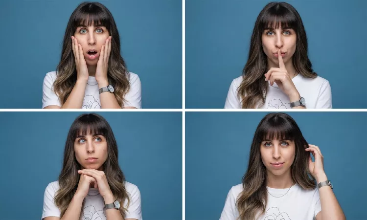 Four-Expression Studio Portrait Collage